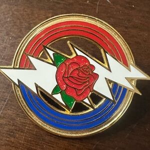 Grateful Dead Rose & Bolt logo pin